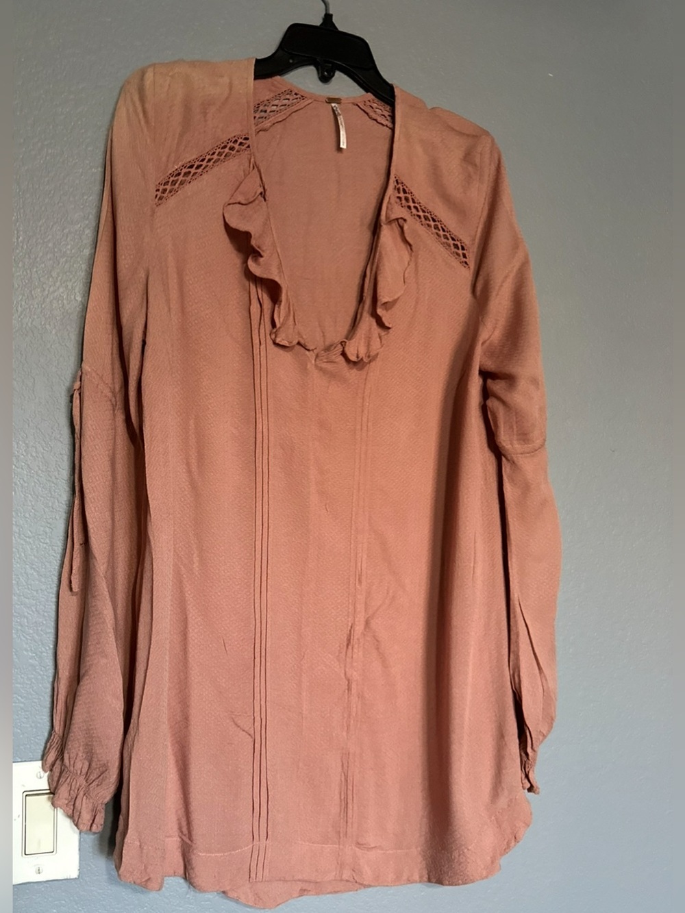 FREE PEOPLE LONG SLEEVES PEASANT SHIRT HIPPIE TOP